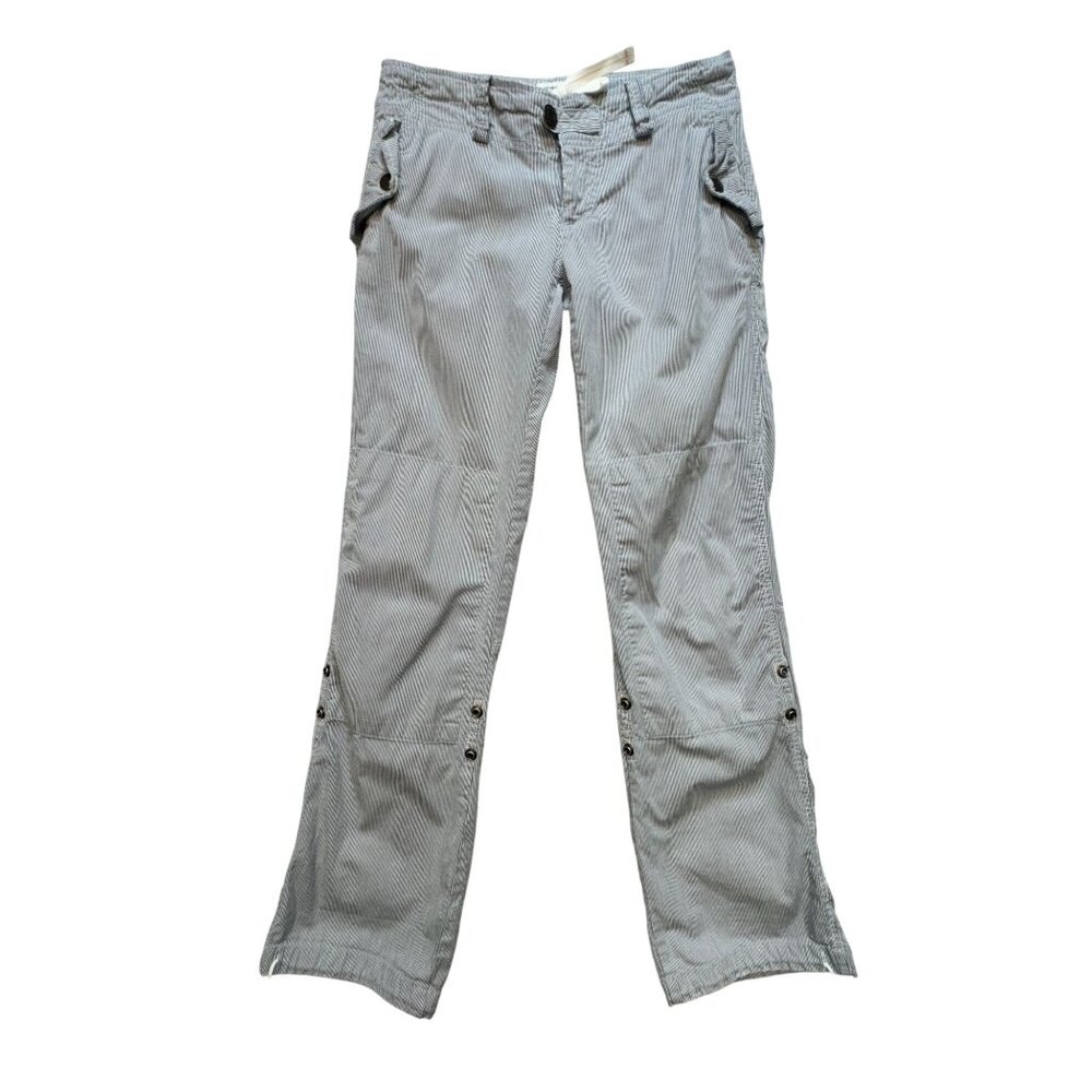 American Eagle Outfitters Women's Striped Pants Size 2 Gray Outdoors Travel